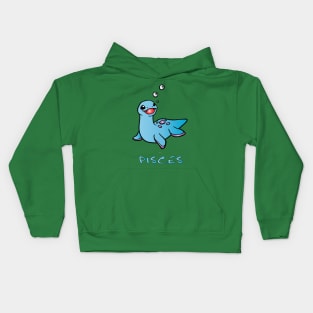 blue dinosaur Pisces Kids Hoodie